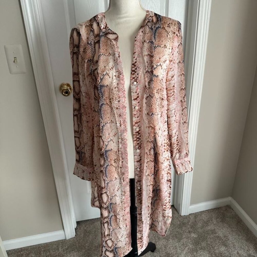 Bar III Desert Snake Print Duster – Size Large – NWT